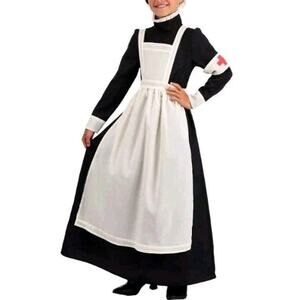 Victorian Nurse Costume Girls M 8 10 Kids Florence Nightingale Book Week Dress